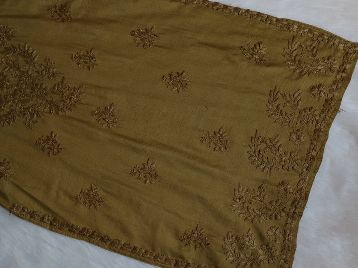 Zunaira Pastel Olive Chanderi Kurta