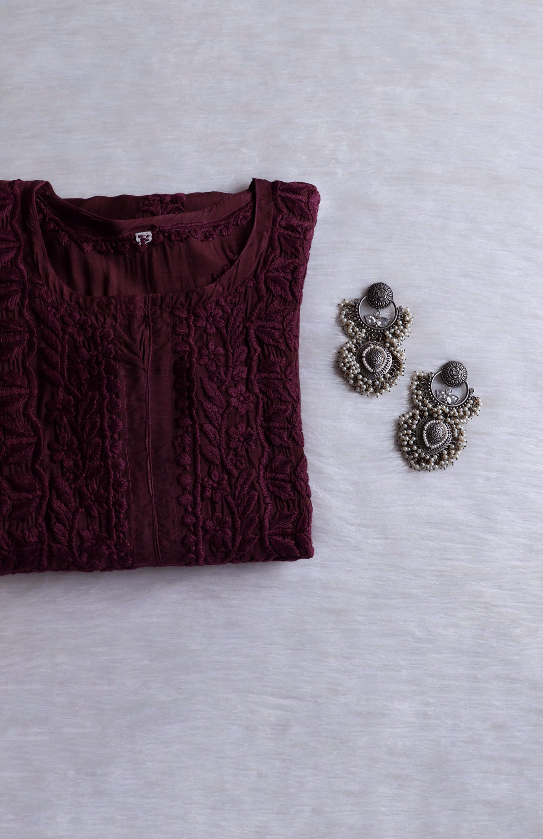 MehrNaaz Smoky Purple Pure Muslin Kurta