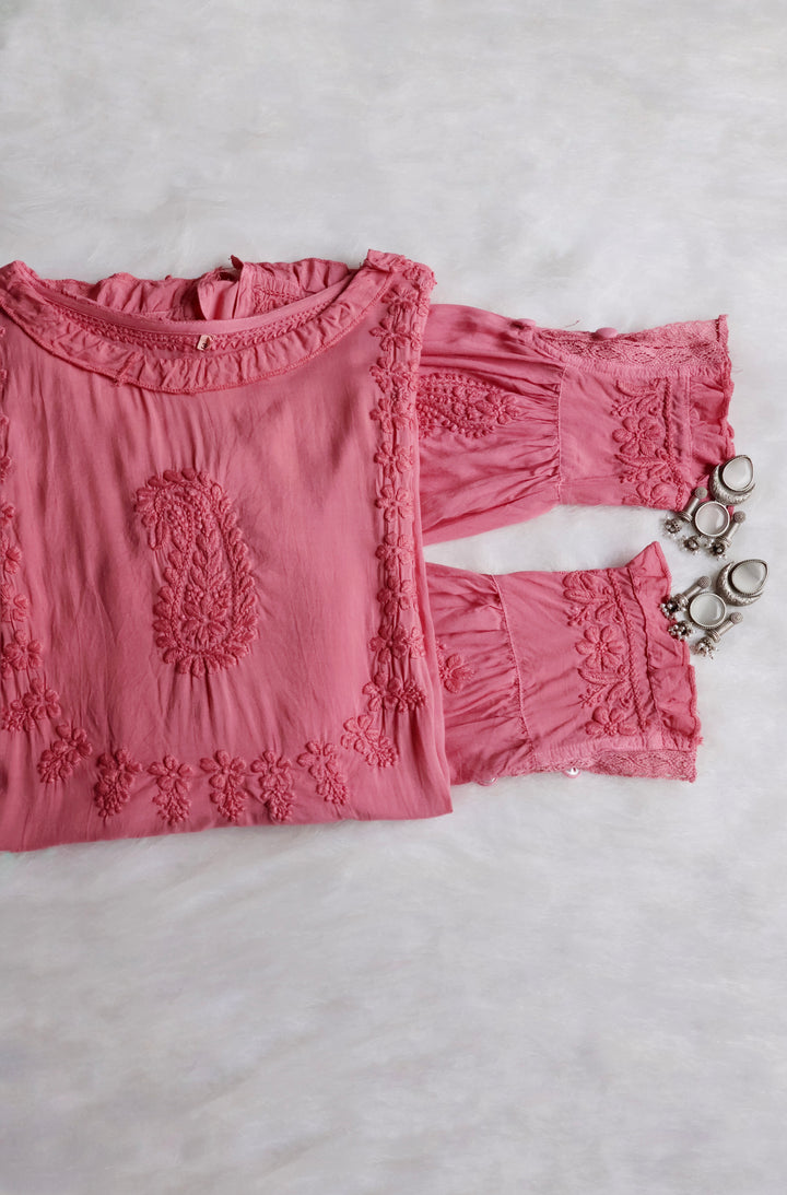 Zamda Afghani Mauve Pink Pure Modal Set