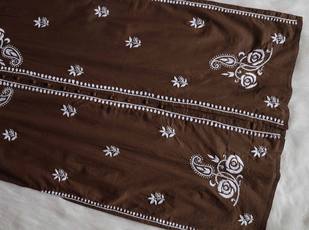 Gul Taupe & White Cotton Kurta