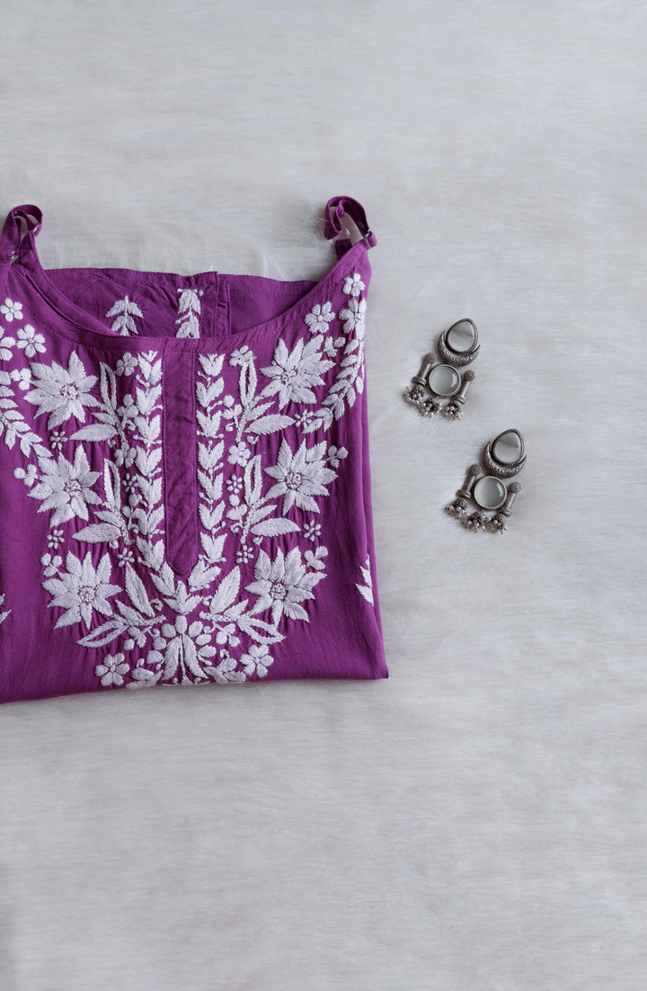 Mirha Dusty Purple Short Sleeveless Kurta