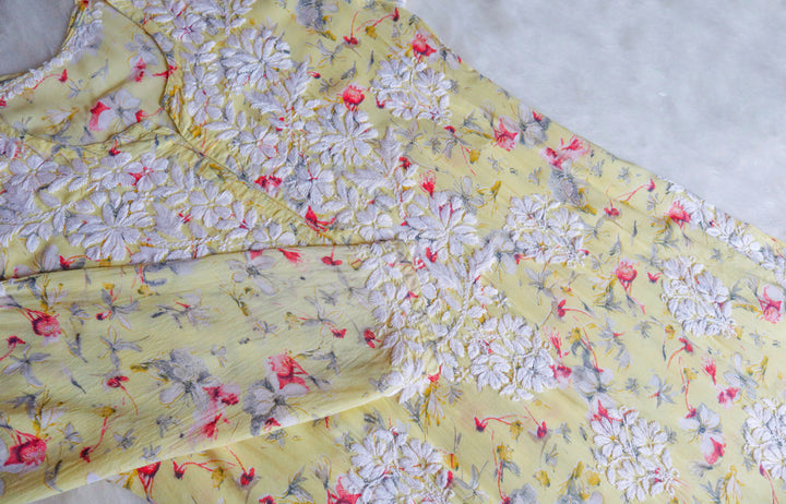 Dahlia Yellow Pure Mulmul set