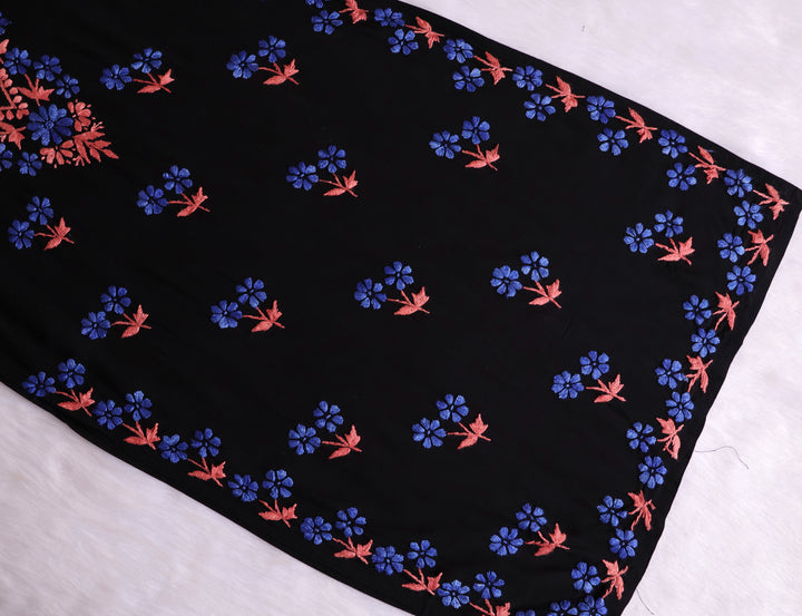 Sitara Black, Blue & Rust Rayon Kurta Set - Noor Chikankari