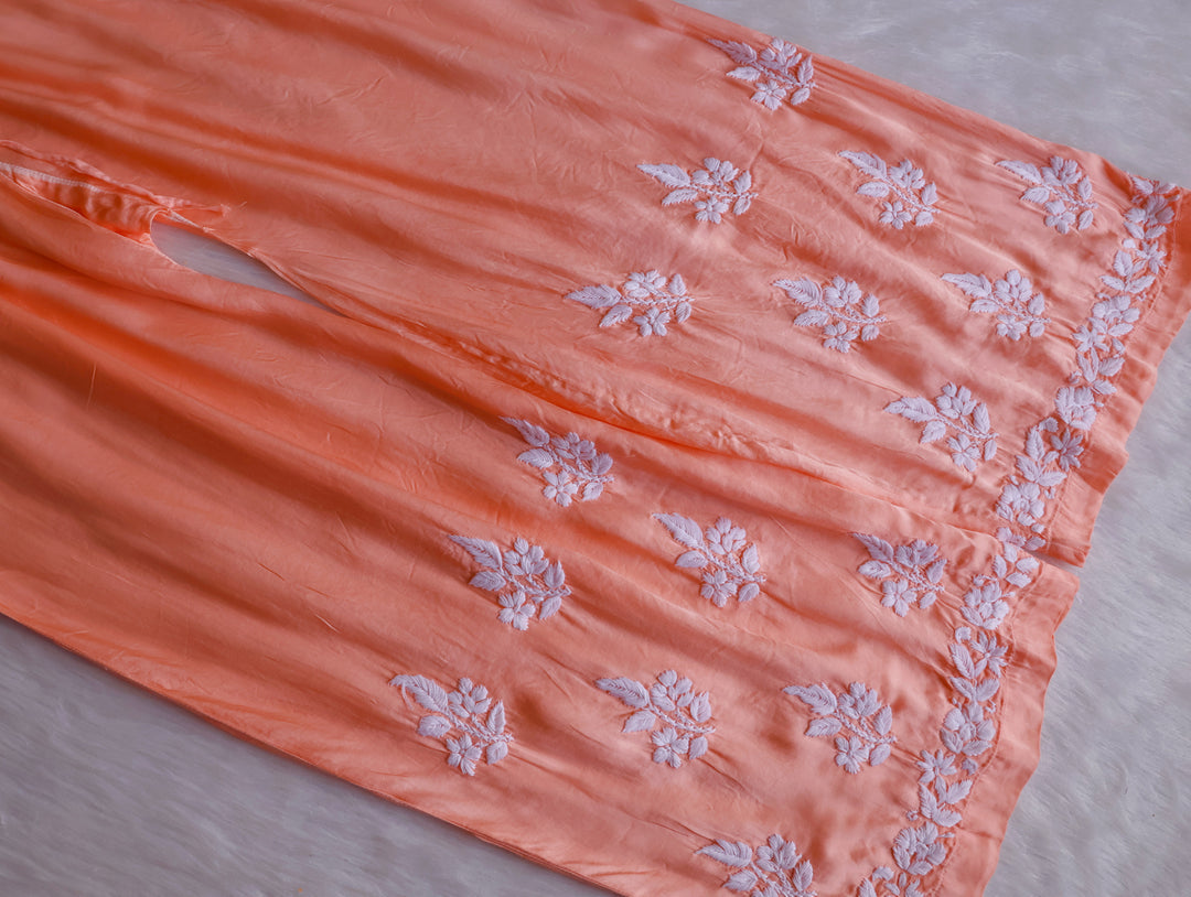 Mahnoor Peach Modal Silk Kurta Set