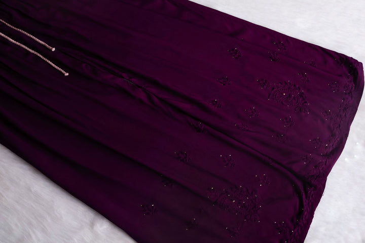 Naida Purple 2 piece Rayon Mukaish set