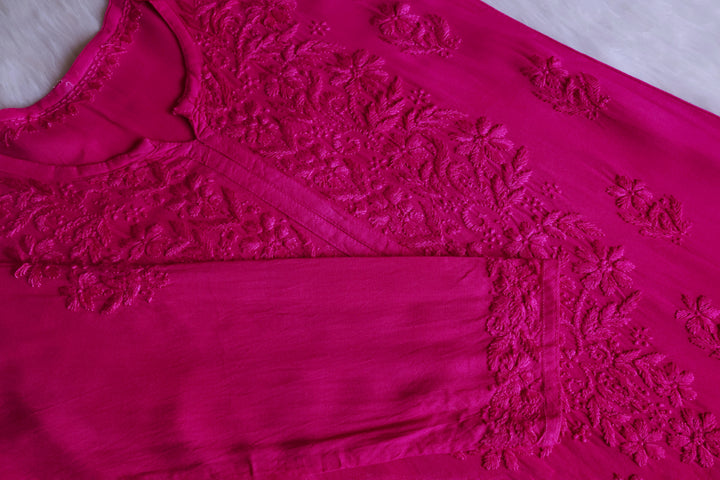 Farhaa Deep Pink 2 piece Rayon set