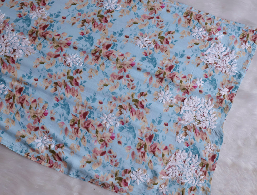 Maryam Sky Blue Long Modal Kurta