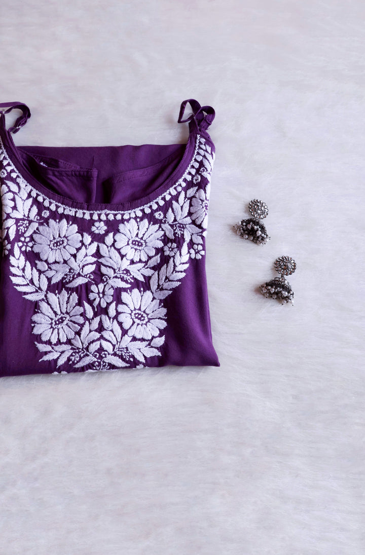 Farhaa Dusty Purple Short Sleeveless Kurta