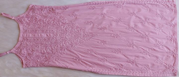 Noor Dusty Lavender Sleeveless Pure Cotton Long Kurta