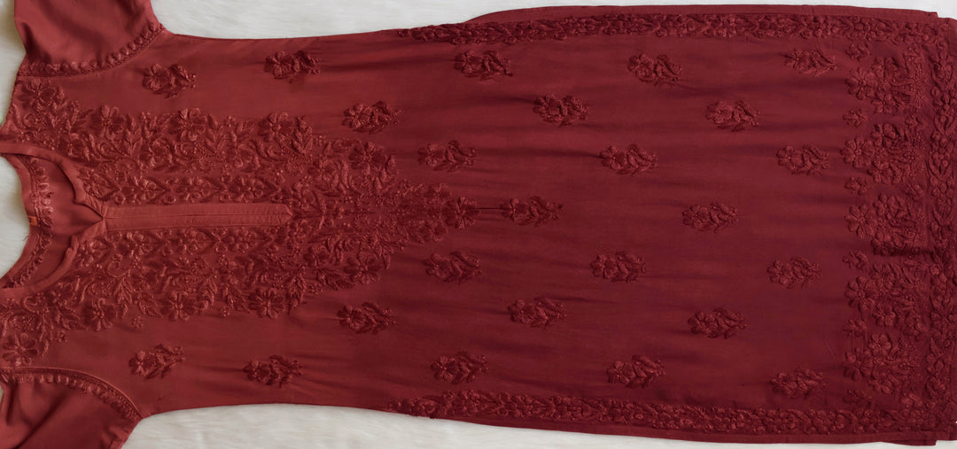 Farhaa Rose Brown 2 piece Rayon set