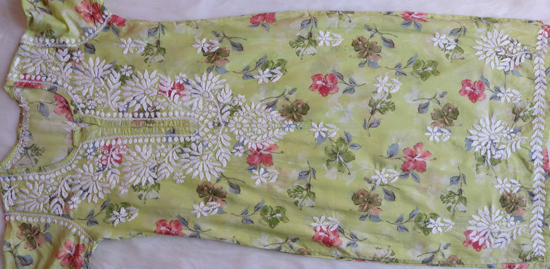 Dahlia Green Pure Mulmul set