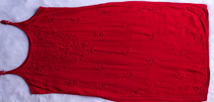 Haania Red Noodle Strap 3 Piece Kurta set