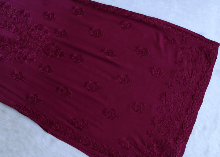 Farhaa Burgundy 2 piece Rayon set