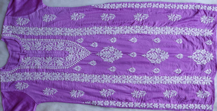 Alizah Lavender Linen Chanderi Mukaish Kurta