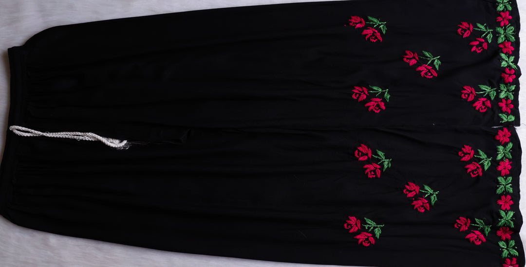 Gulbahaar Black & Mauve Pink Rayon Kurta Set