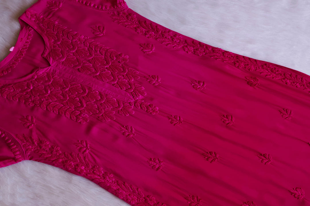 Duaa Deep Pink Modal Ombre Kurta Pant set