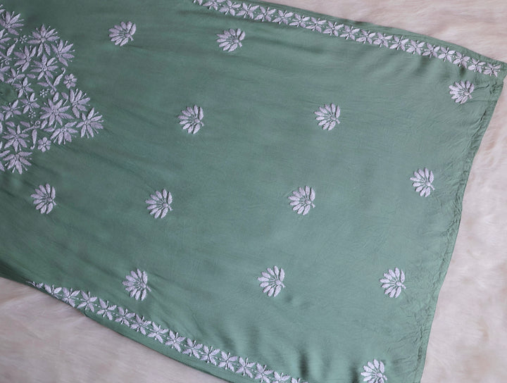 Haala Sage Green Long Rayon Kurta