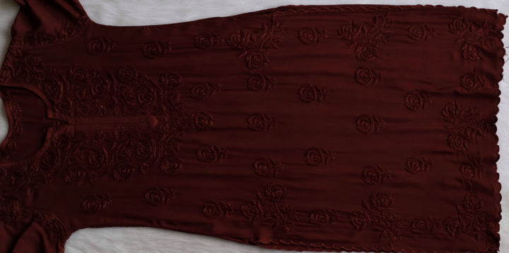 Gul Chocolate Brown Scalloped Rayon set