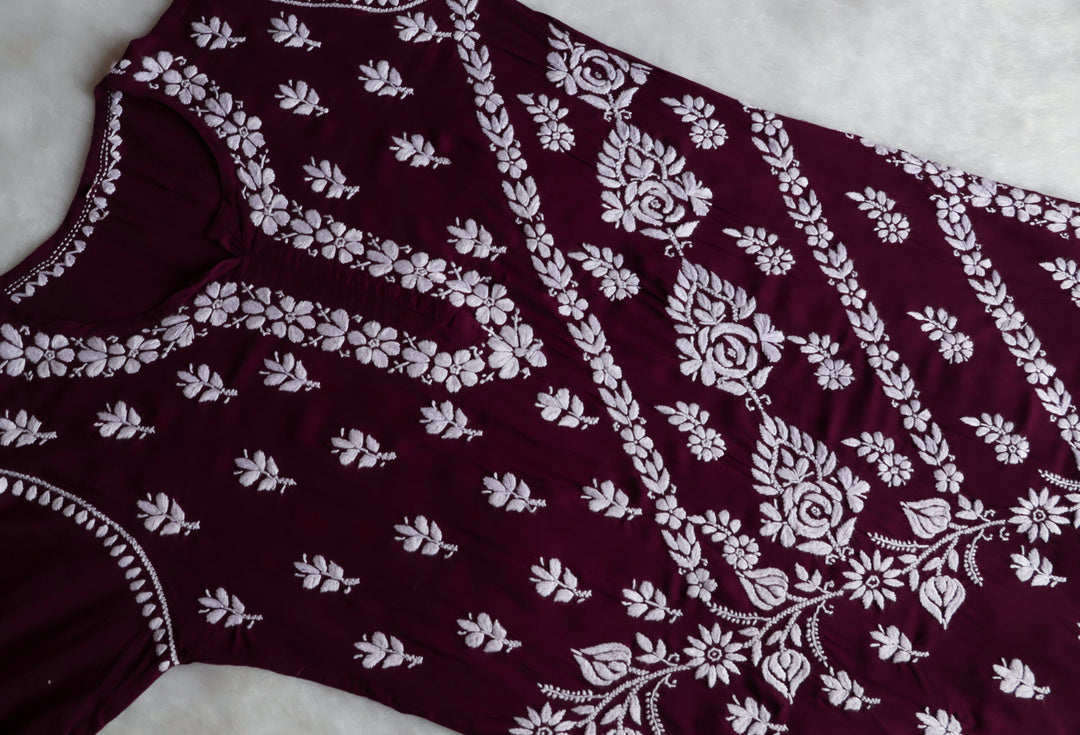 Mahnoor Deep Plum Pure Modal set