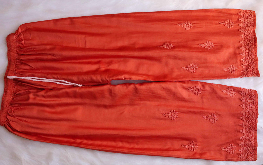 Zimra Luxe Rust 3 Piece Pure Chanderi set