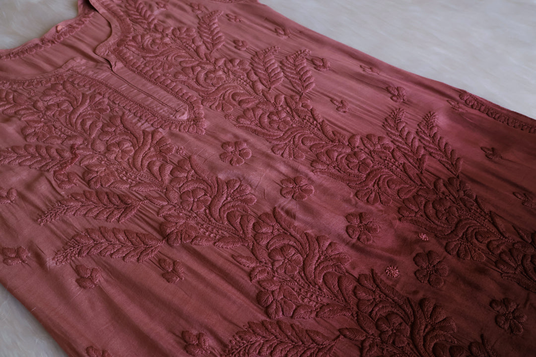 Yalina Chocolate Brown Pure Muslin Kurta