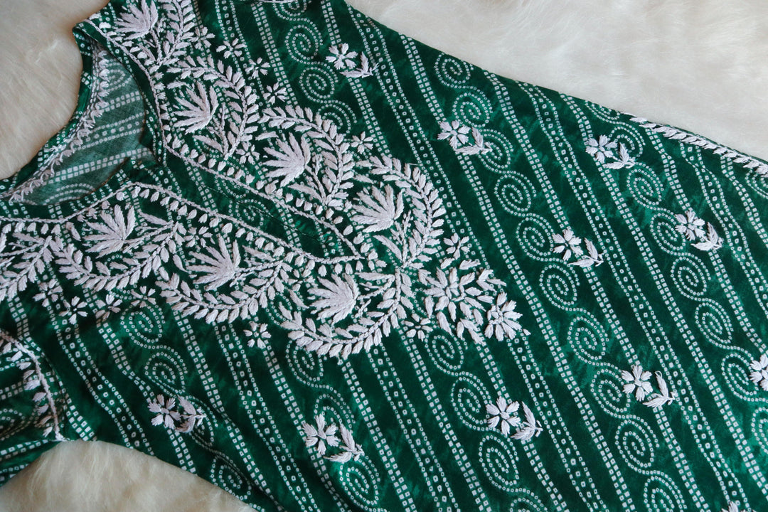 Rang Rasiya Emerald Green Long Rayon kurta