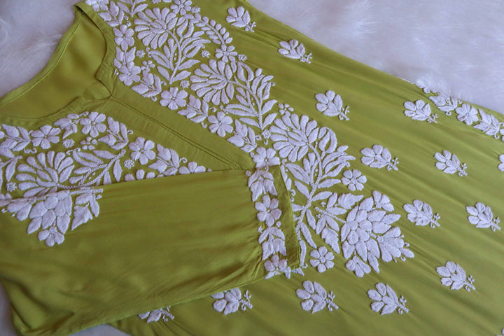 Ferisha Lime Green Long Modal Kurta