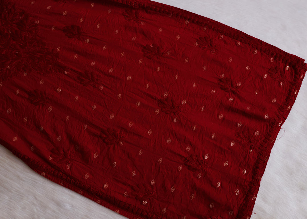 Nazakat Maroon Long Chanderi Kurta