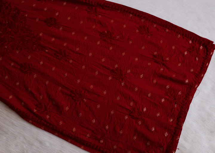 Nazakat Maroon Long Chanderi Kurta