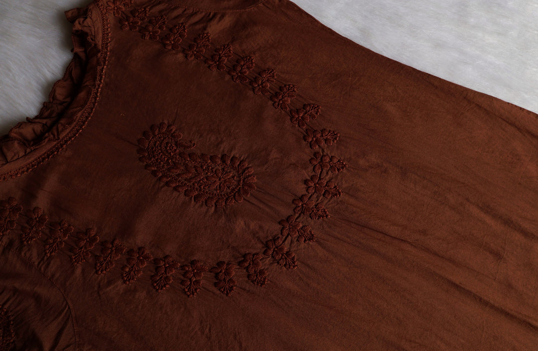 Zamda Afghani Chocolate Brown Pure Modal Set