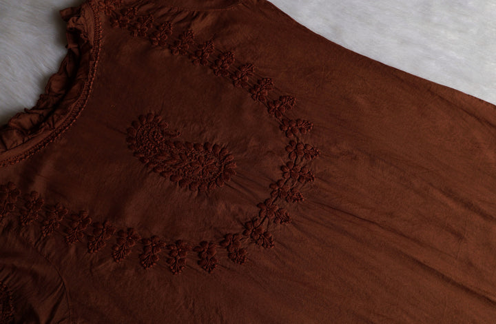 Zamda Afghani Chocolate Brown Pure Modal Set