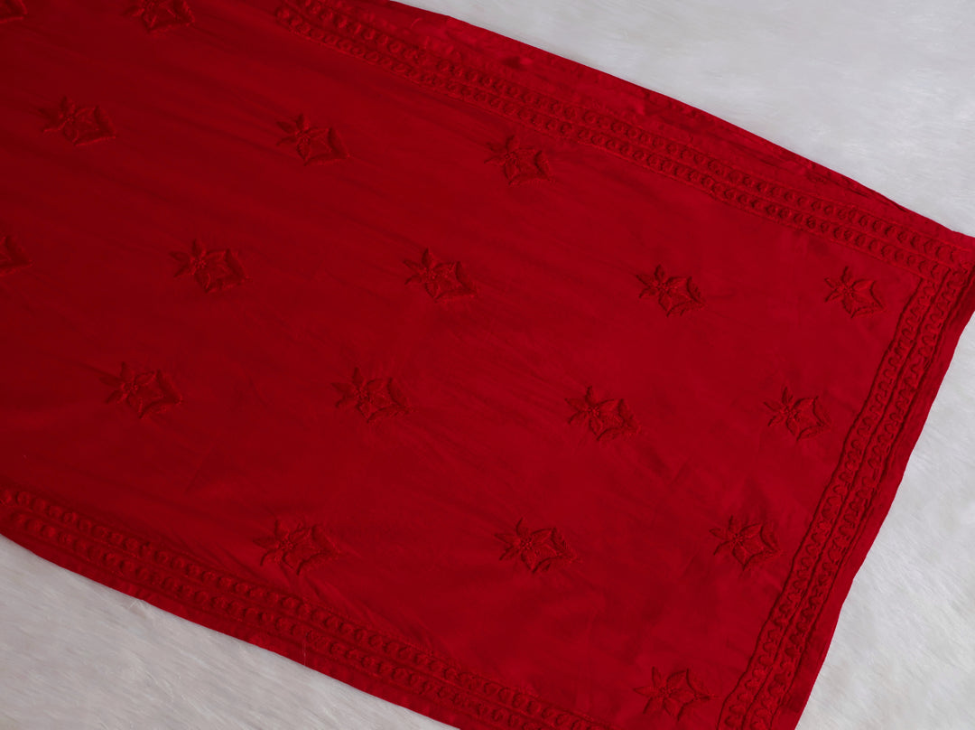 Saleha Red Cotton Kurta