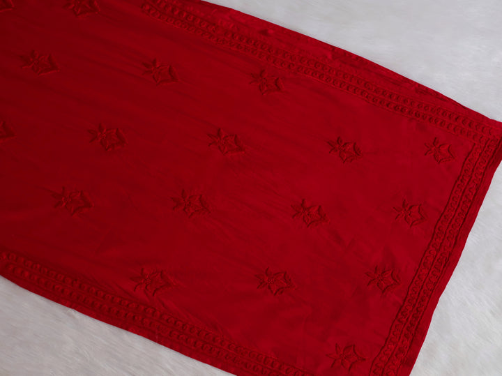Saleha Red Cotton Kurta