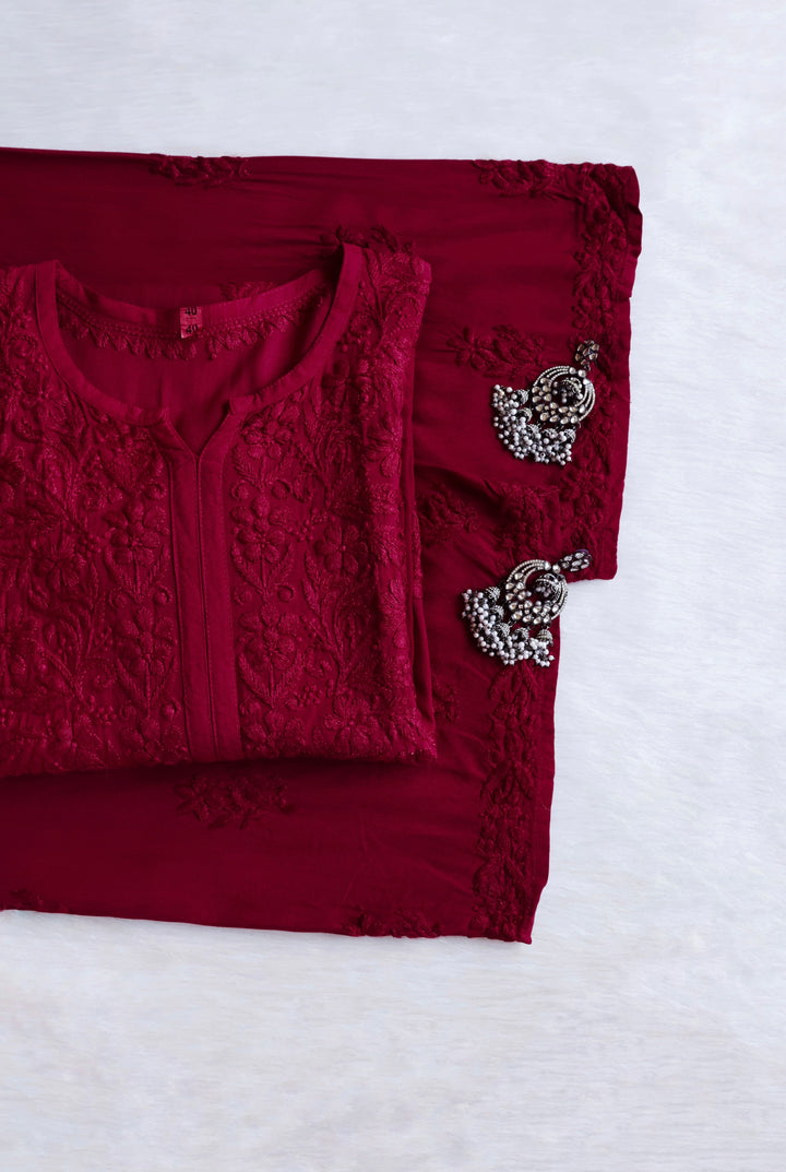 Farhaa Deep Plum 2 piece Rayon set