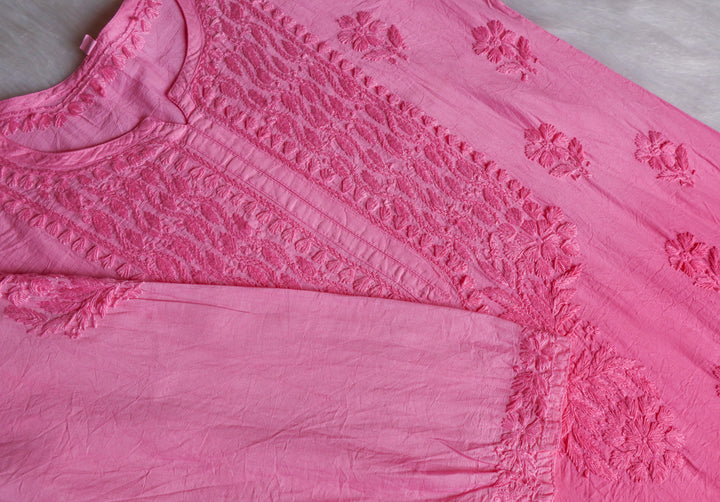Dilnoor Baby Pink Chanderi Ombre Kurta