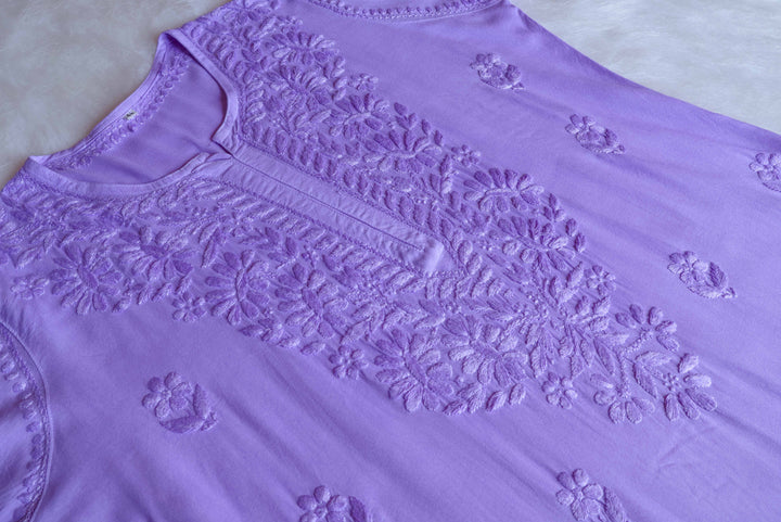 Amirah Lavender Ombre Long Rayon Kurta