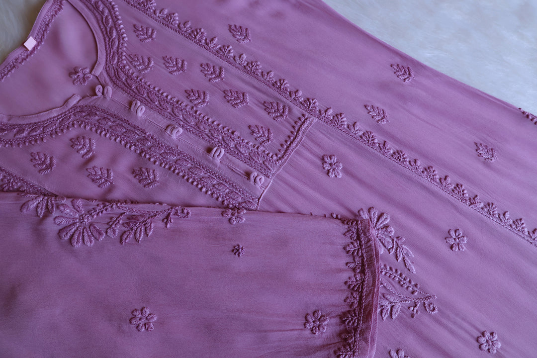 Duaa Dusty Purple Viscose Georgette Kurta