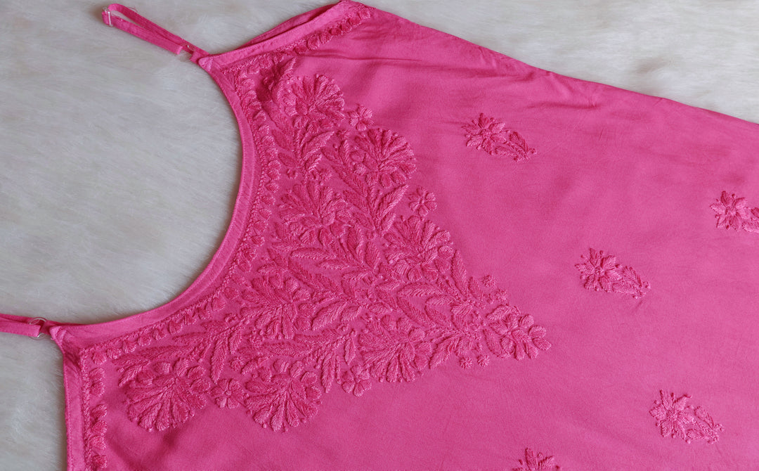 Aira Pink Short Sleeveless Kurta