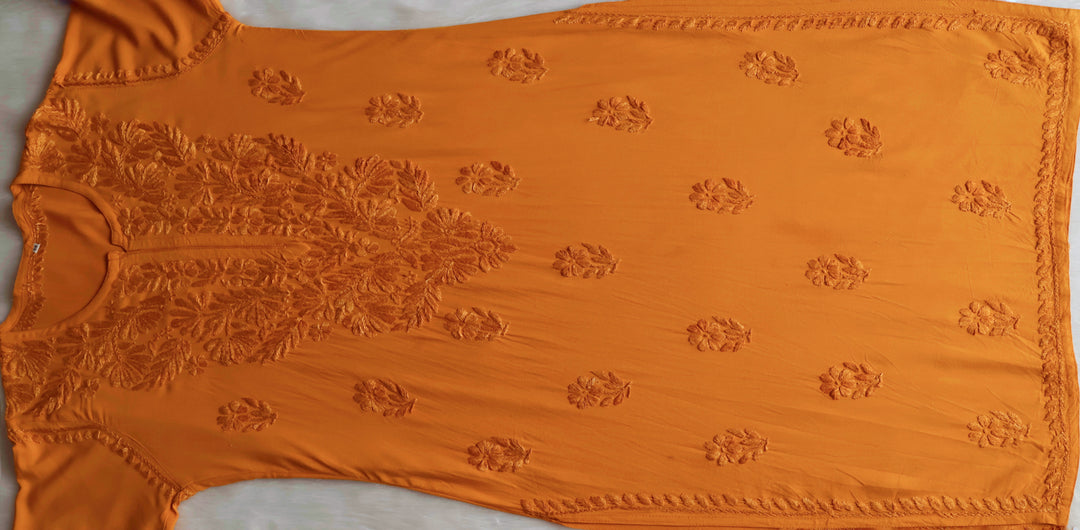 Ayra Mustard Yellow Long Rayon Kurta