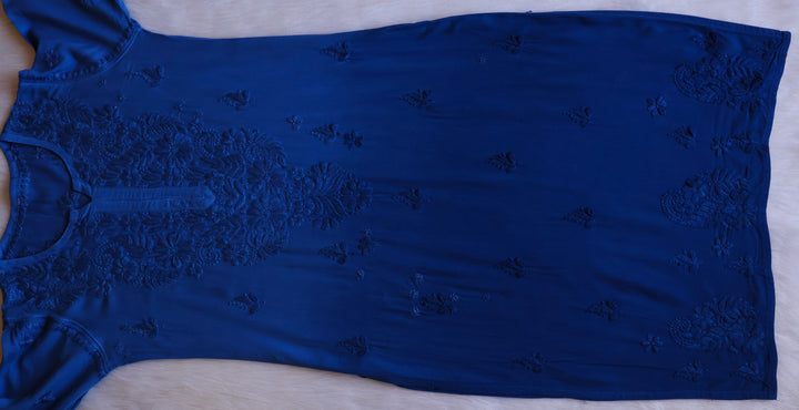 Zahrah Royal Blue Ombre Long Rayon Kurta