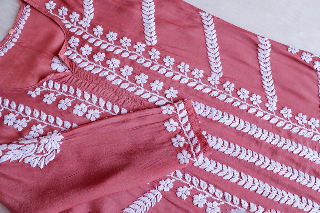 Hanaa Rose Brown Crepe Silk Kurta