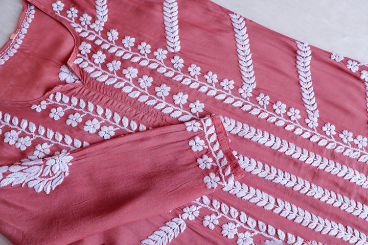 Hanaa Rose Brown Crepe Silk Kurta