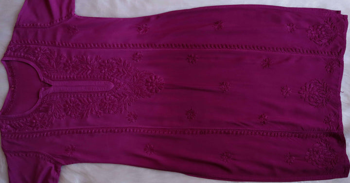 Zainab Deep Purple Ombre Long Rayon Kurta