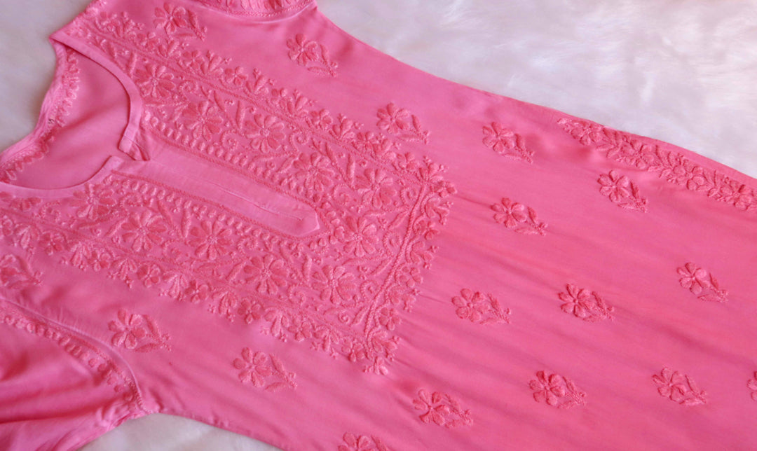 Aayat Rose Pink Rayon Kurta Pant set