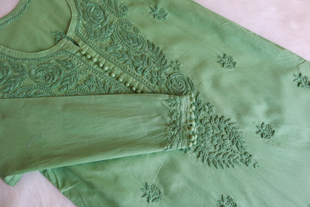 Gul Sage Green Cotton Kurta