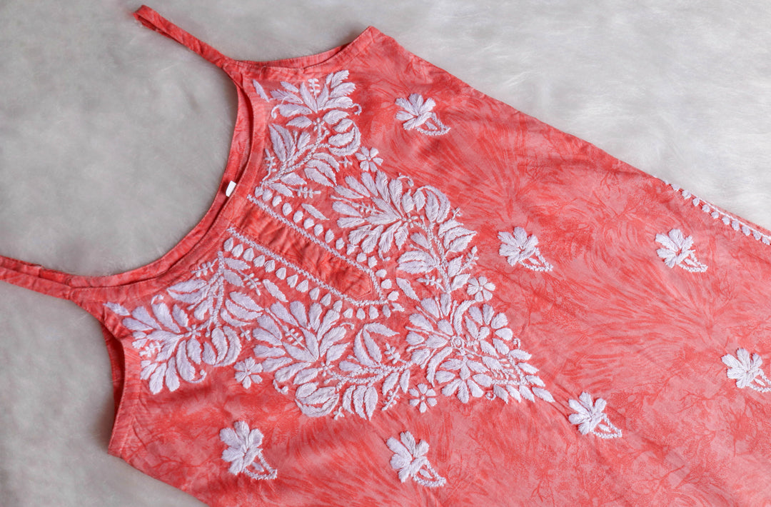 Mirha Mulmul Peach Strappy kurta