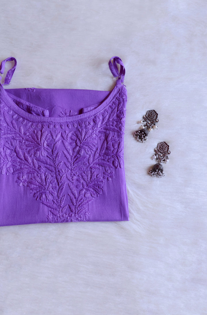 Aira Purple Short Sleeveless Kurta