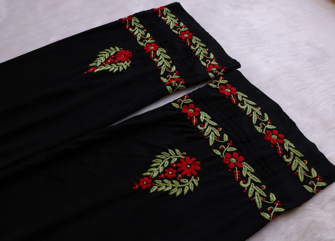 Firdaus Black & Red Modal Kurta Set