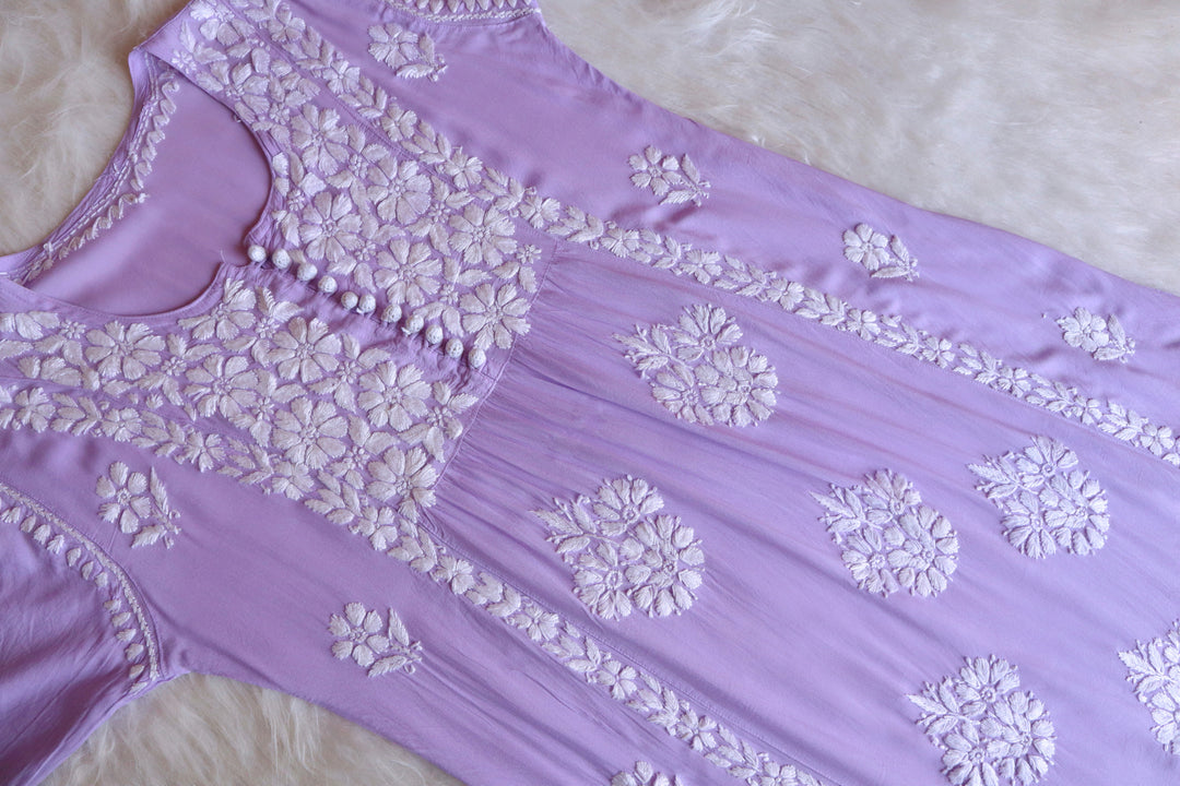 Sahiba Lavender Nyra Cut Modal Kurta