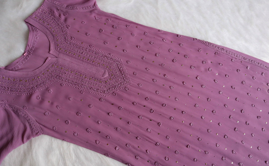Mahaa Dusty Purple Viscose Georgette Kurta